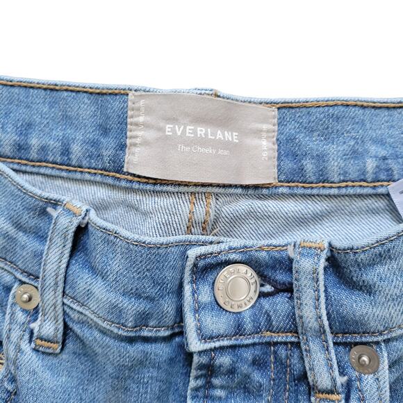 Everlane Cheeky Jean Light Wash Midrise Slim Straight Leg Jeans Women Sz 26 R - Picture 3 of 8